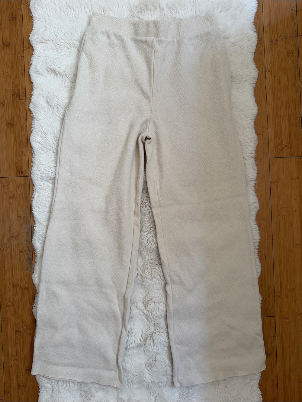 Zara Women’s Cream Knit Jogger Pants